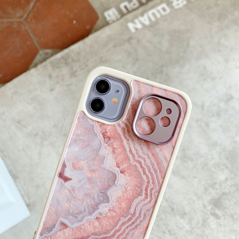 Soft Case Pelindung Motif Marmer Pink Dapat Dilepas Untuk Iphone 12 Pro Max 11 Pro Max 7 8 Plus X Xr Xs Max Se2020