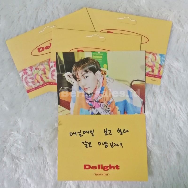 Exo Baekhyun Official Delight Album Message Card Honey Cinnamon Mint Chemistry Pc Photocard Goods