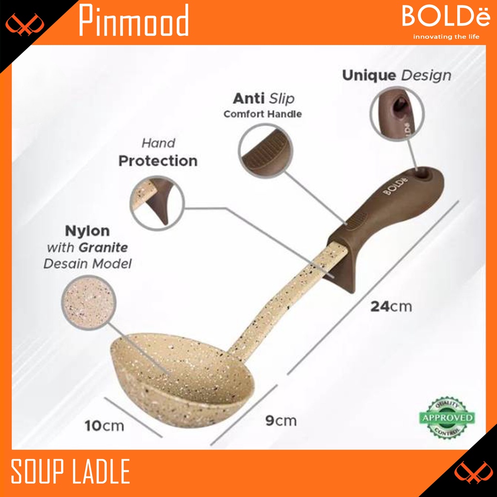 BOLDE SOUP LADLE / SENDOK SUP / SOP SUPER UTENSILE GRANITE BEIGE UTENSIL SAYUR LAUK KUAH CENTONG