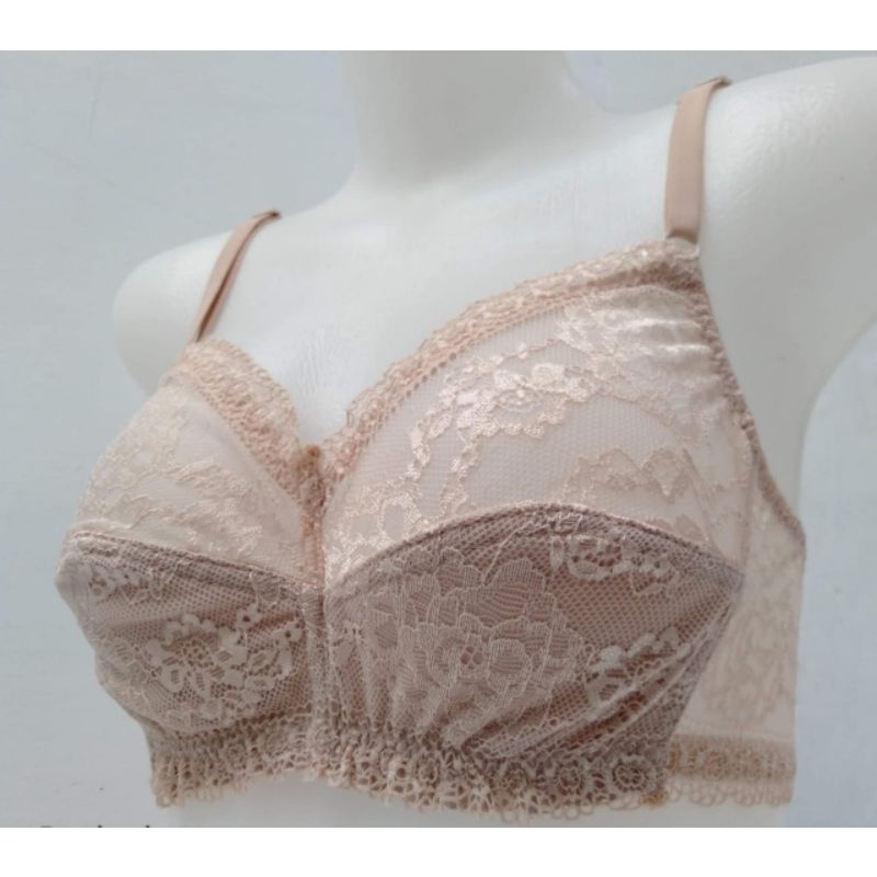 Bra Brukat Transparan Cup Besar Tanpa Busa
