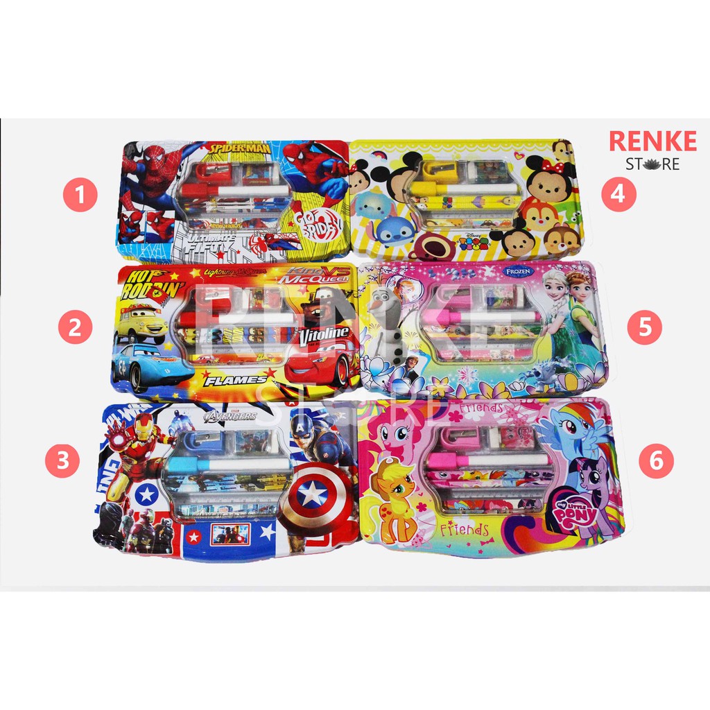 

Kotak Pensil Karakter Papan Tulis Besar - Study Stationery Set Isi Paket Lengkap - Pony Frozen Cars