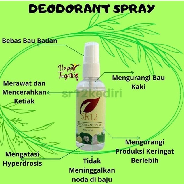 Deodorant Spray Deo Spray Sr12 Tawas Jeruk Nipis Kapur Sirih Shopee Indonesia