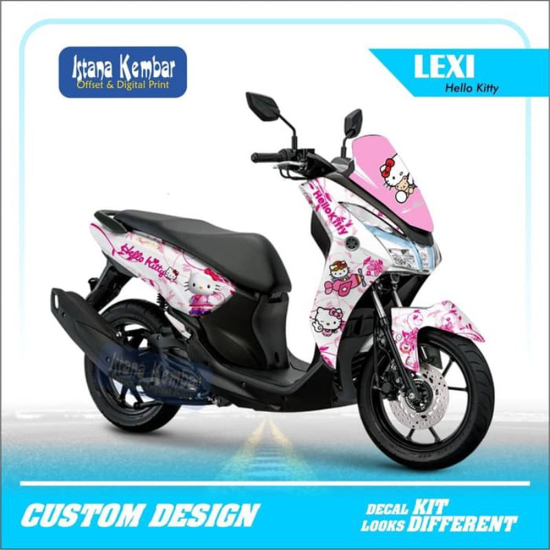 STICKER DECAL MOTOR YAMAHA LEXI HELLO KITTY CUSTOM  PREMIUM | STIKER CUSTOM | STIKER MOTOR LEXY