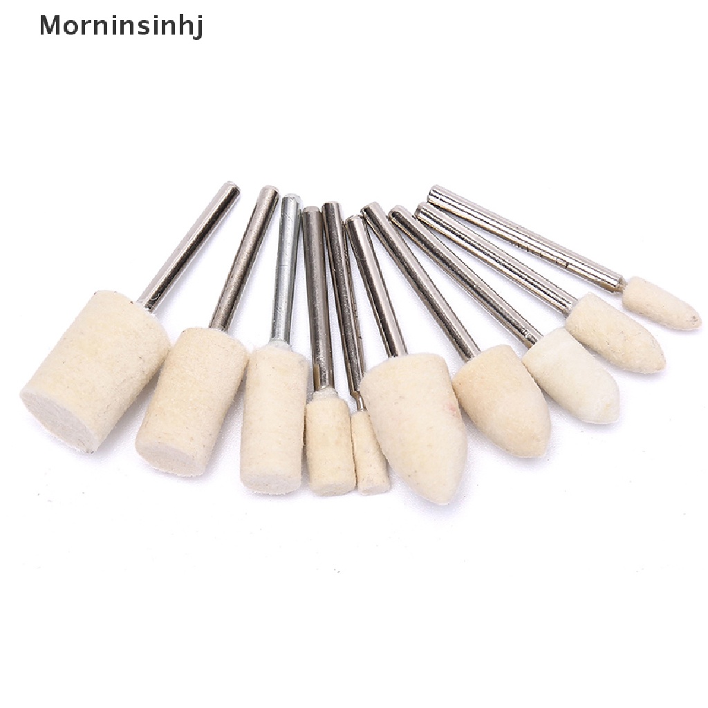 Mornin 10Pcs Mata Gerinda Poles Bahan Wol Felt Untuk Mesin Rotary