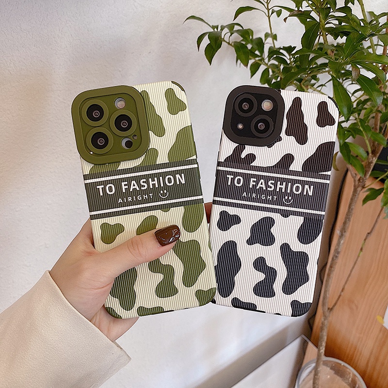 Lambskin Casing Samsung A23 A13 A03 A03S A32 A22 A52S A12 A21S A11 A02S A02 A01 A30S A10S A20 A30 A53 M12 S22 Fashion Simple Cow Pattern Shockproof Soft Leather Case