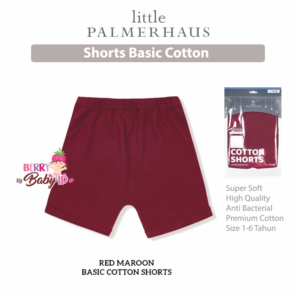 Little Palmerhaus Shorts Basic Cotton 1-6 Tahun Celana Bayi &amp; Anak Perempuan Katun Berry Mart