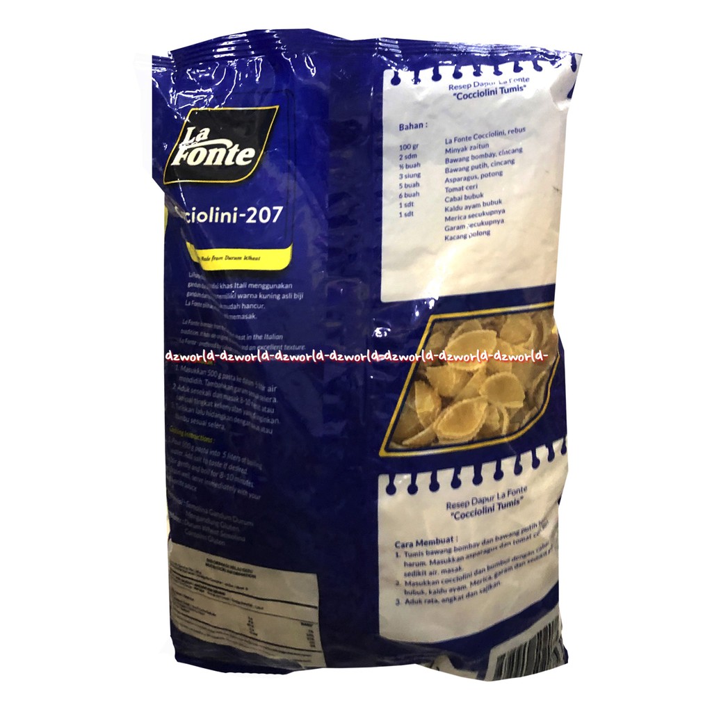 La Fonte Cacciolini 207 Pasta Mie 120gr Pasta Keong Siap Masak Lafonte