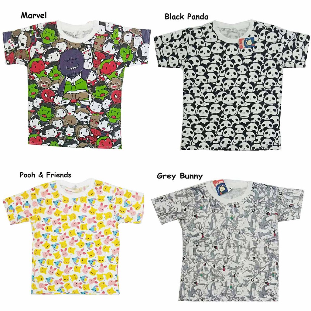 Kaos Anak Laki - Laki MOTIF KARTUN Size 2 4 6 8 10 12 lengan pendek cewek cowok mk jerry panda Baby Tee Girl Boy murah