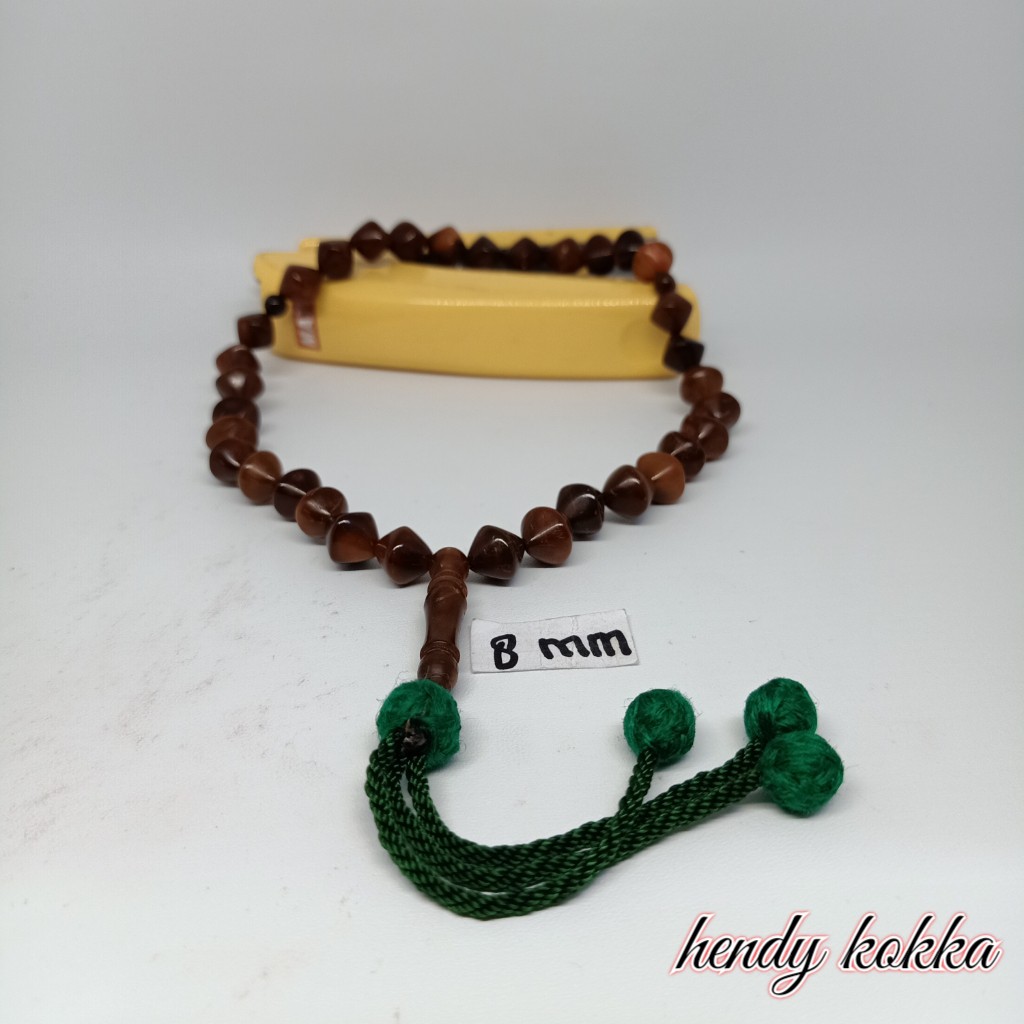 Tasbih Kokka kaukah 33 wajik rumbay 8,5 coklat