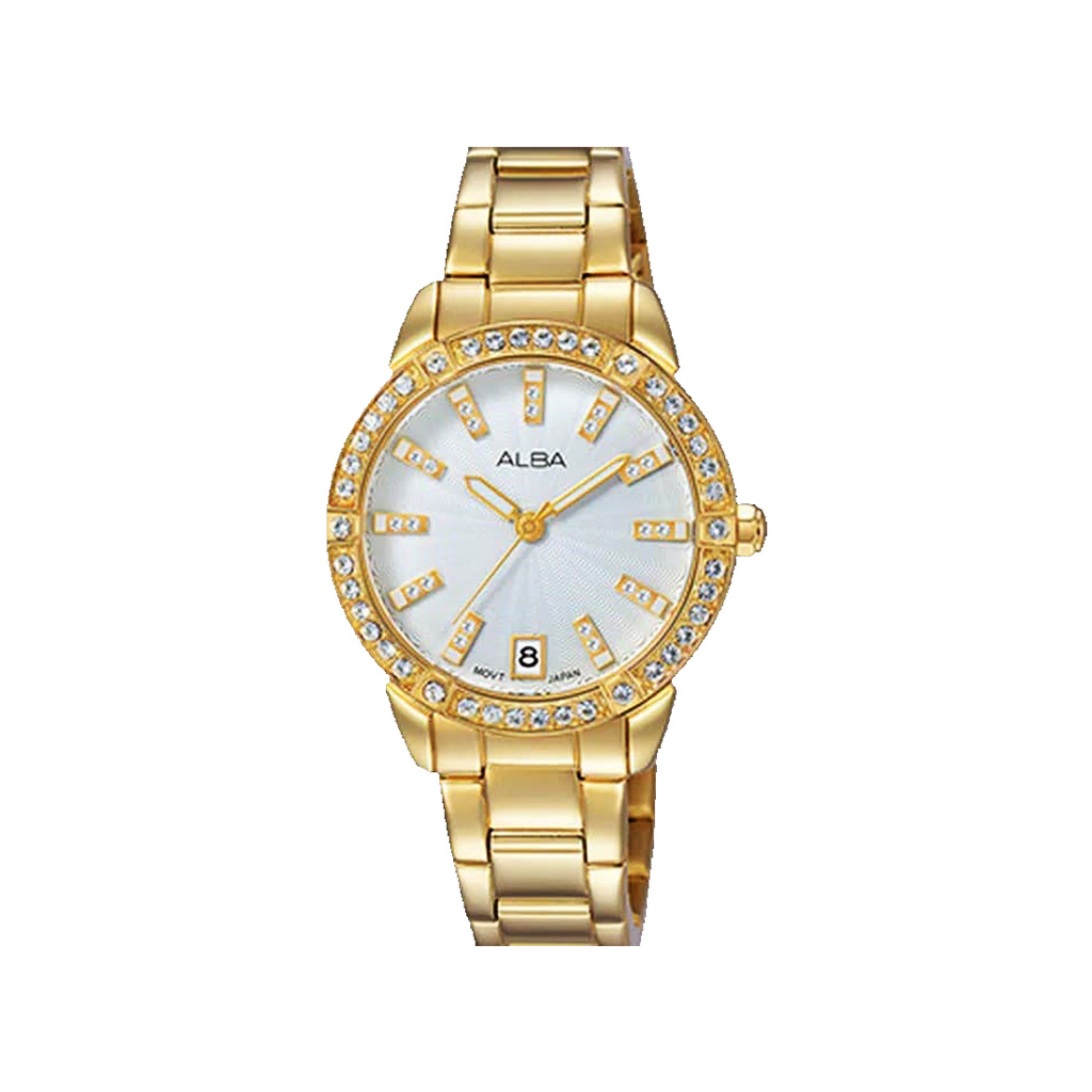 Jam Tangan Alba Ladies Original AG8H02 Strap Stainless Steel Gold