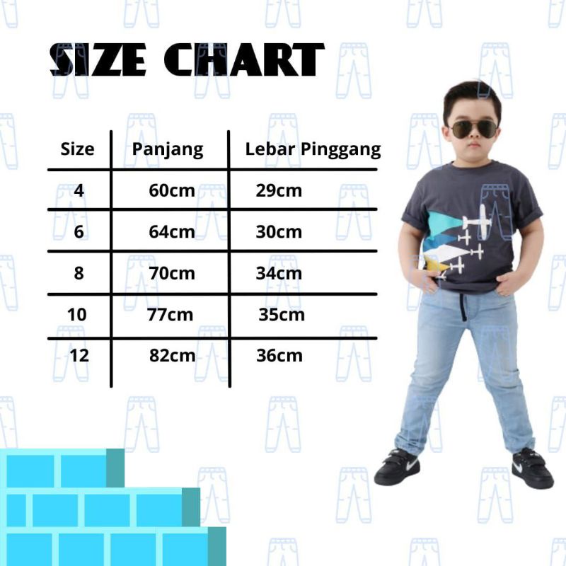 Afsheenastore Celana Panjang Anak Bara Jeans 4-12 Th