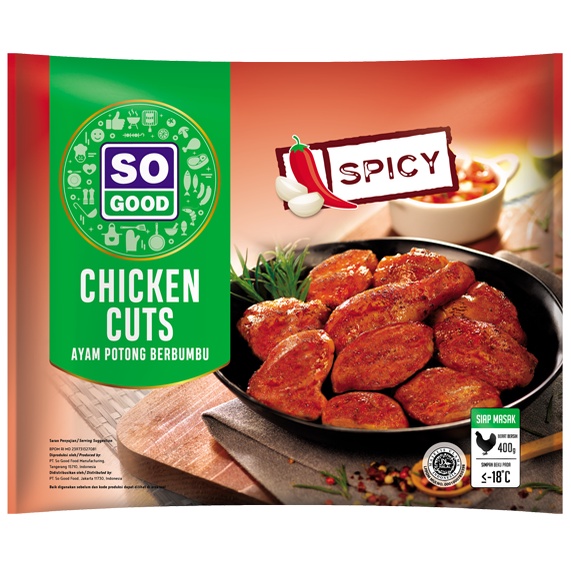 

SO GOOD SPICY CHICKEN CUTS 400 GRAM