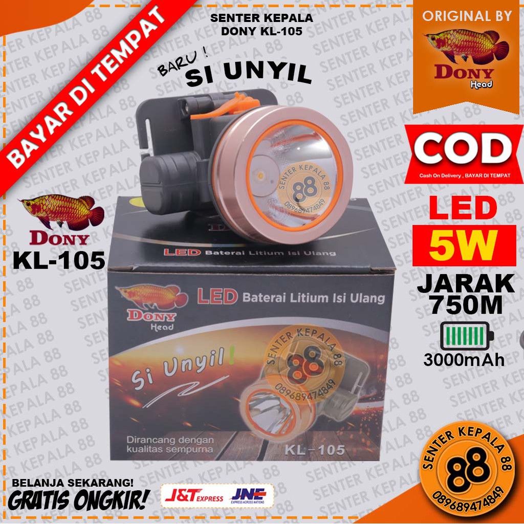 Dony Senter Kepala Dony Kl 105 Si Unyil Siunyil Doni Cas Charger Chas Rechargeable Terang Jarak Jauh Shopee Indonesia