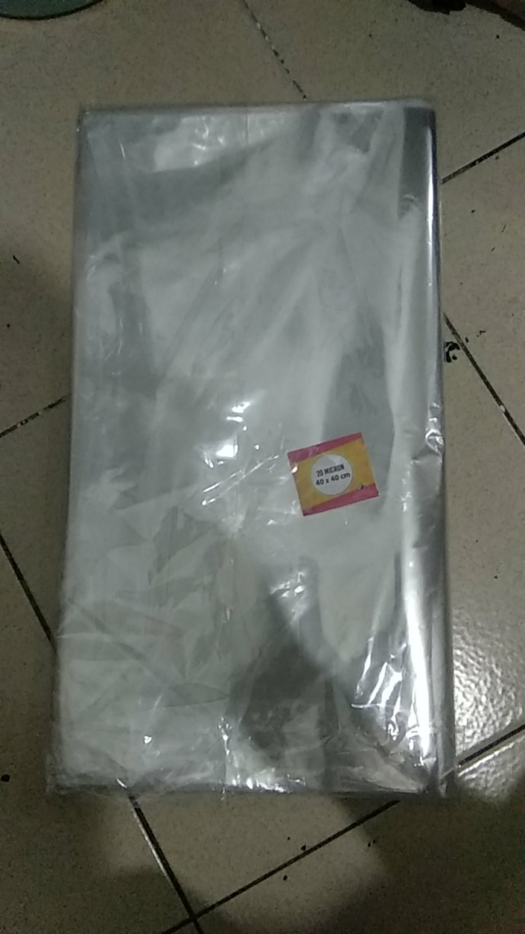40x40 Cm Plastik Opp (seal/lem) Tebal 20 Mic Asli / Plastik Kemasan Garment / Baju / Celana /pakaian