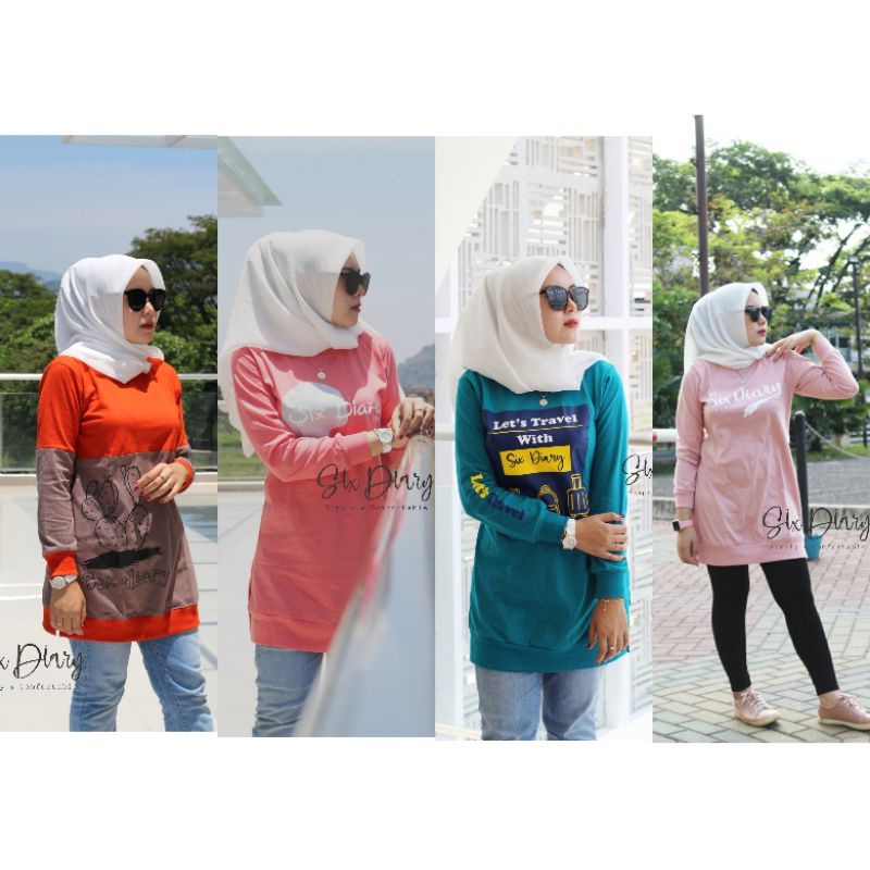 Tunik Kaos Model Rib Simple Six Diary Original