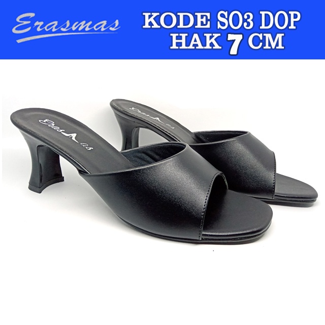 Sandal Selop Slop PSR S03 SO3 Erasmas Hak 7 Cm Persit Bhayangkari IKKT Formal Arisan Pertemuan