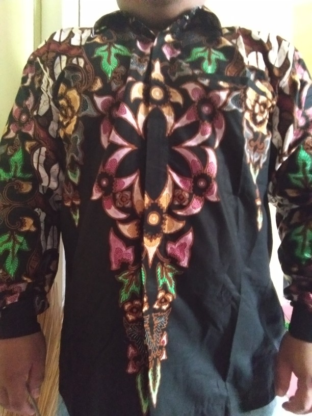 Kemeja Batik Blarak Motif Ahy 4 Hitam
