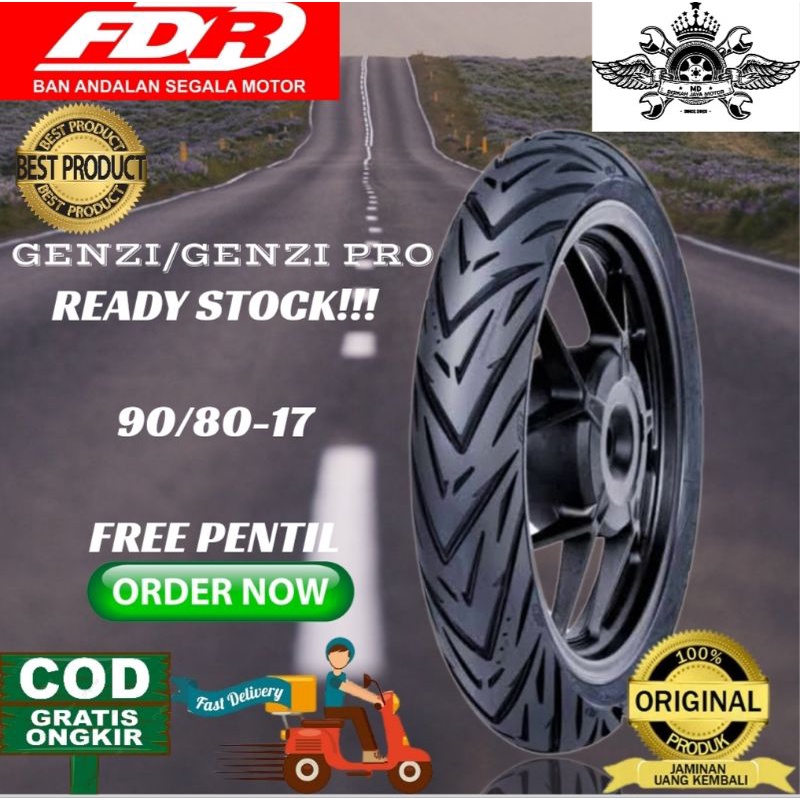 Ban tubeless FDR genzi/pro 90/80 17 free pentil