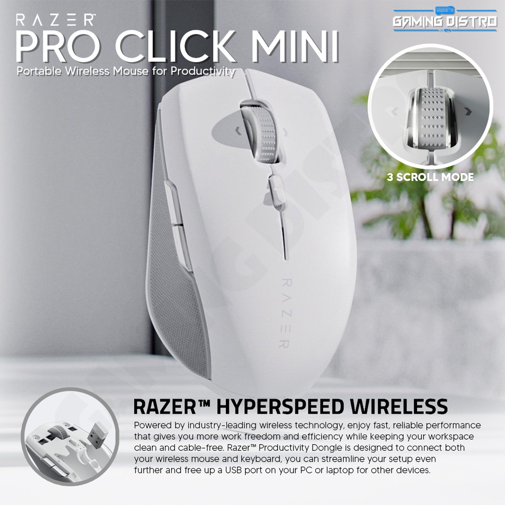 Razer Pro Click Mini - Mouse Nirkabel Portabel untuk Produktivitas Tinggi
