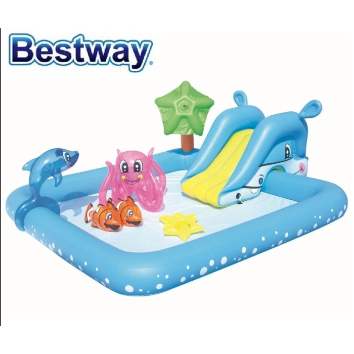 BESTWAY POOL 53052 Kolam Renang Anak Karet Jumbo Mandi Bola Perosotan