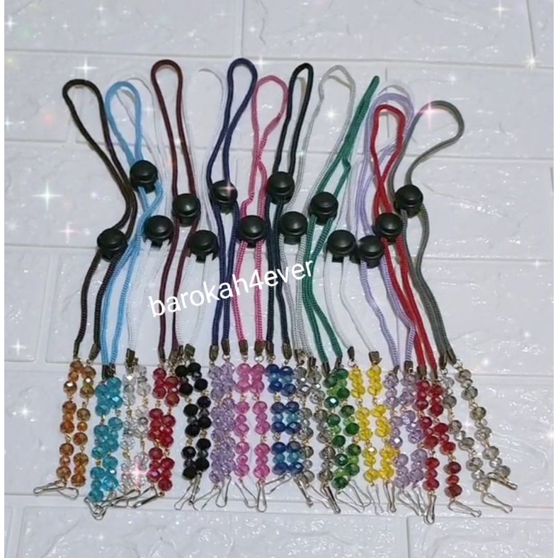 Strap 2IN1 CRYSTAL CEKO Konektor Pengait Masker Elegan