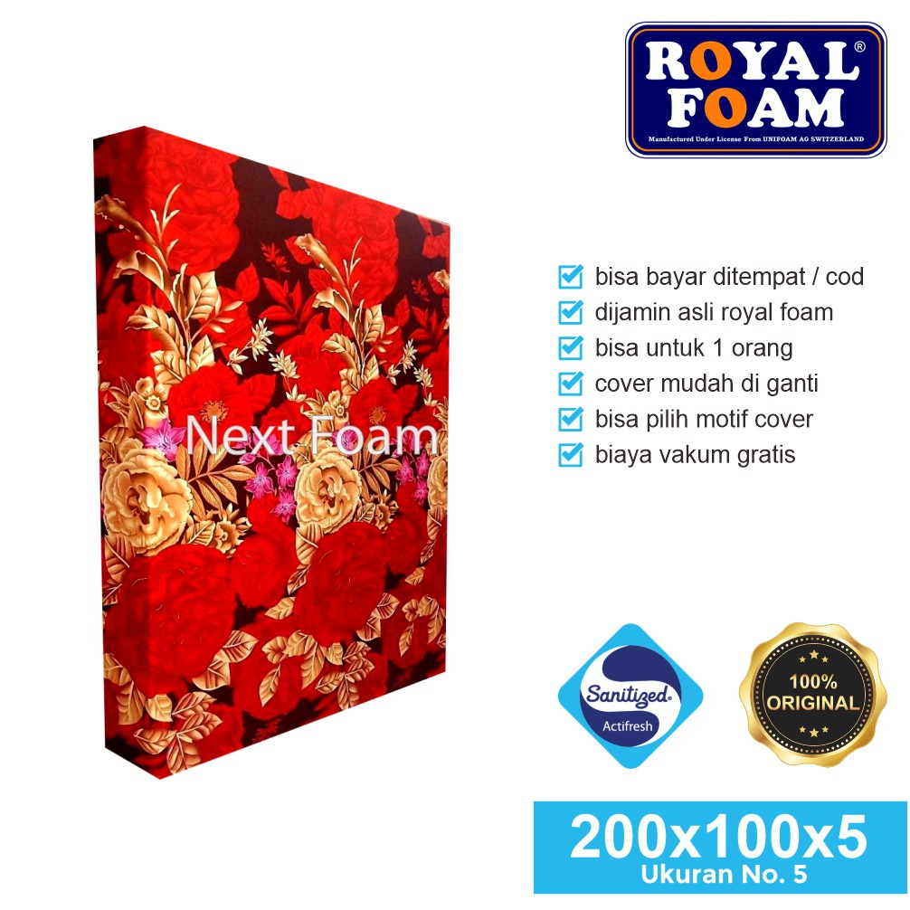 Kasur Busa Royal Foam Ukuran No 5 200x100x5 cm Tebal 5 cm D16 ORIGINAL