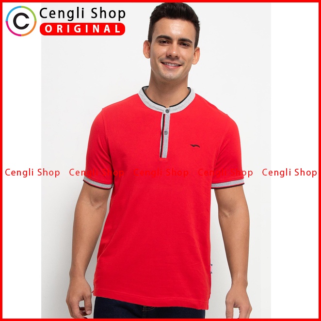 BAJU KAOS POLO PRIA CARDINAL ORIGINAL CASUAL LENGAN PENDEK MERAH CA18