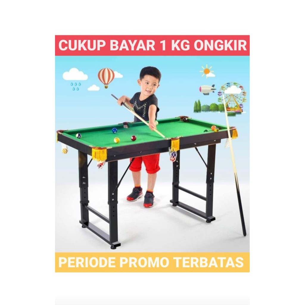 Mini Pool Billiard Table Set Adjustable Height 62 75 Cm Original Shopee Indonesia