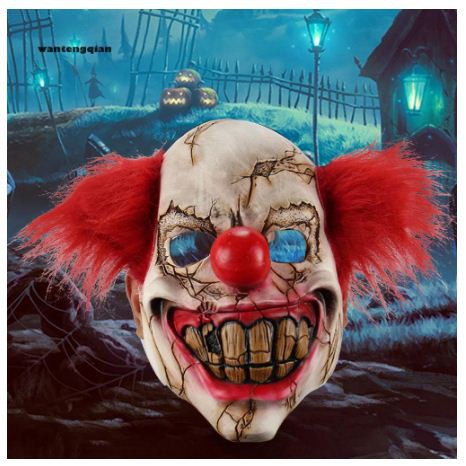 Topeng Full Face Badut Clown Joker Lucu Seram Bahan Latex Untuk Kostum Halloween