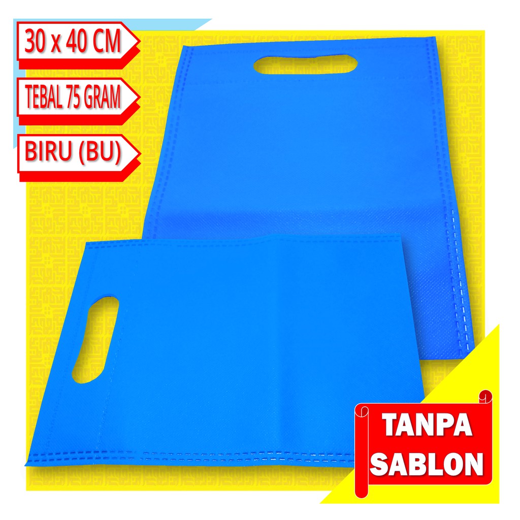 

Tas Spunbond Model Plong 30 x 40 cm warna Biru (BU)