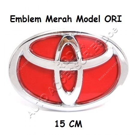 Emblem Logo Toyota Merah Model ORI 15 CM