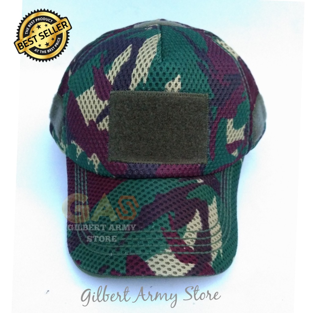 GILBERT ARMY STORE- Topi Pria Tactical - Topi Velcro Jala-Topi Loreng - Topi jaring Army - Topi Pria