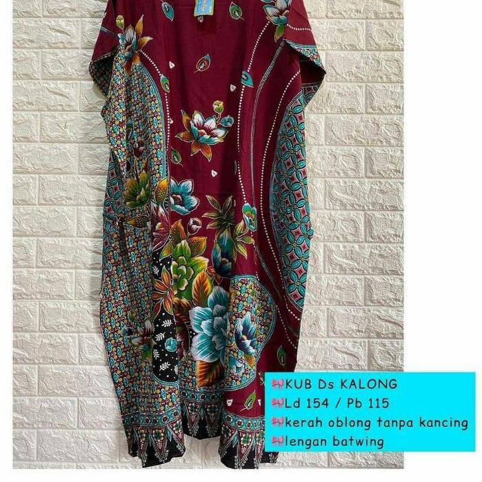 ➢ Daster Kalong Jumbo kencana ungu Lebel Biru Ld.154 asli Batik kencana ungu Motif Terbaru kalelawar
