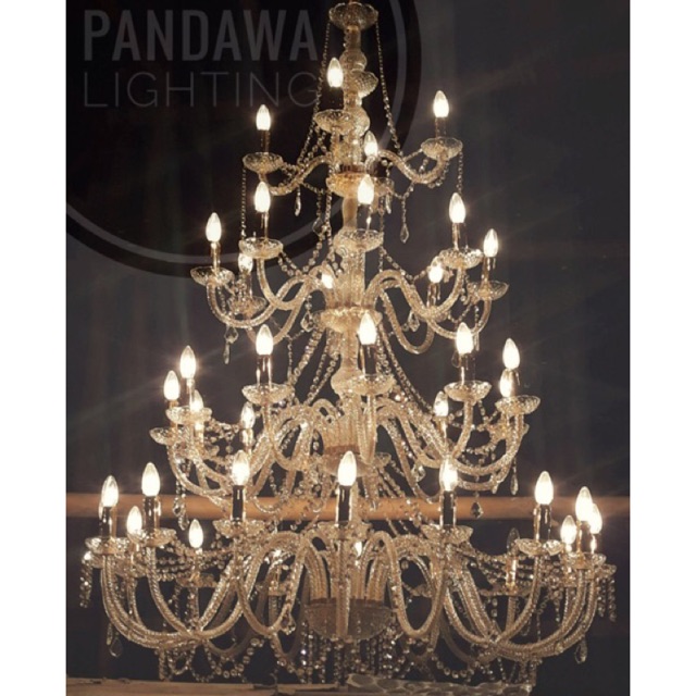 lampu gantung kristal lilin 40 chandelier lampu gantung masjid kristal