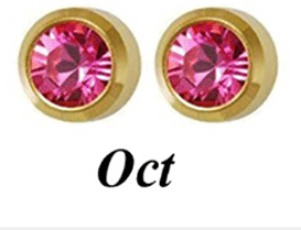 US 10K Pejantan Beruntung Birthstone Anting Zirkonia Reg 316L Anting Stainless Steel Anting Tindik