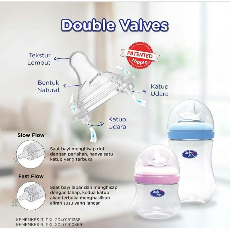 Baby Safe WN002 WN001 Wide Neck Bottle 125ml 250ml Botol Susu Bayi