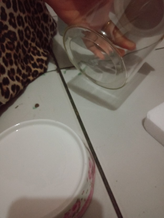 Toples Kaca Set / Keramik  Motif Isi 3set / Rosegarden Bistro 1833