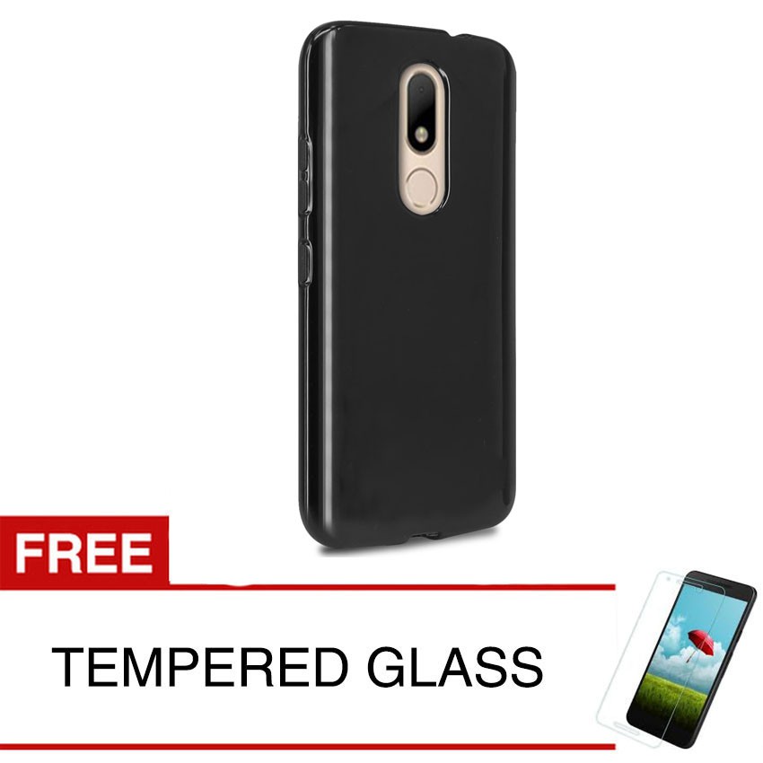 Case for Motorola Moto M / XT1663 - Slim Soft Case - Hitam Solid + Gratis Tempered Glass
