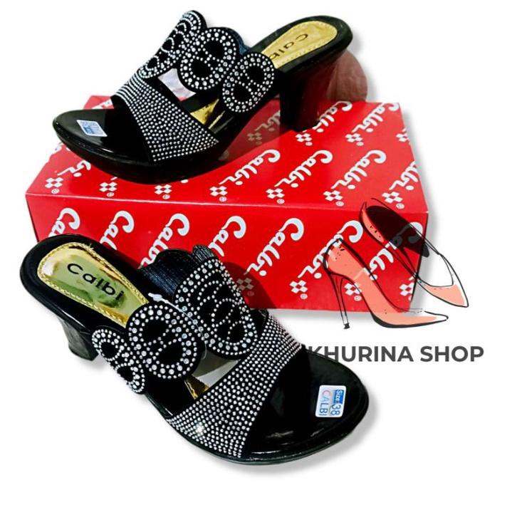 Barang Pilihan.. [BEST SELLER] SANDAL WANITA CALBI HEELS / SANDAL CANTIK MEWAH / SANDAL PESTA