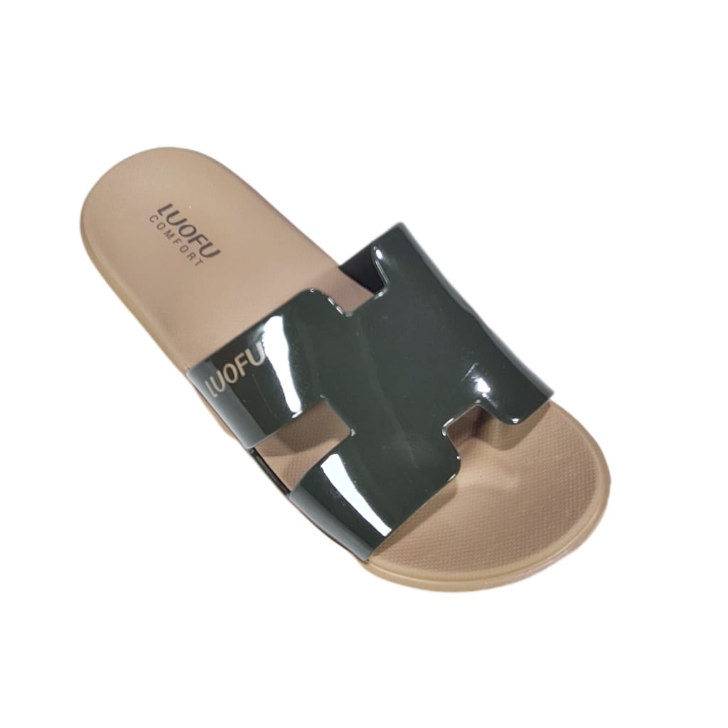 LUOFU ORIGINAL sandal karet empuk murah wanita sendal murah cewek selop import E7199A3SM5W