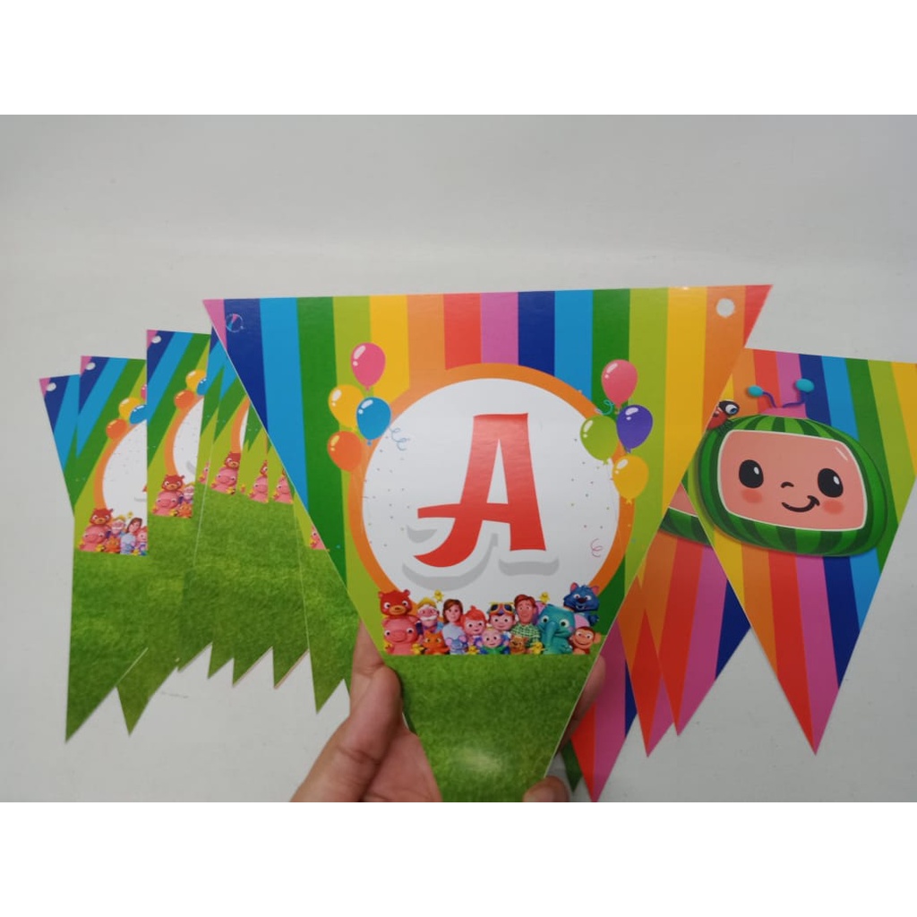 bunting flag cocomelon / bendera happy birthday cocomelon / bunting flag custom cocomelon