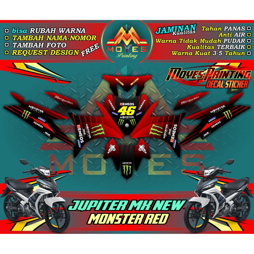 Jual Decal Motor Sticker Motor Decal Sticker Motor Full Body Yamaha Jupiter Mx New 135 Motif Monster Indonesia Shopee Indonesia Jual Decal Motor Sticker Motor Decal Sticker Motor Full Body Yamaha Jupiter Mx New 135 Motif Monster Indonesia Shopee Indonesia