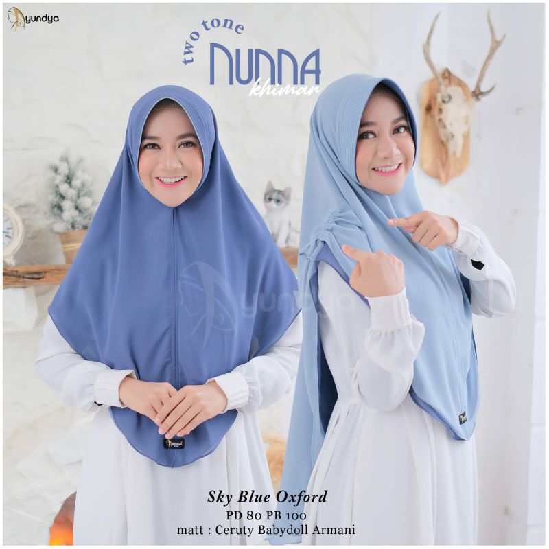 NUNNA KHIMAR HIJAB INSTAN BOLAK BALIK || 2 WARNA || 2 MODEL || BY AYUNDYA