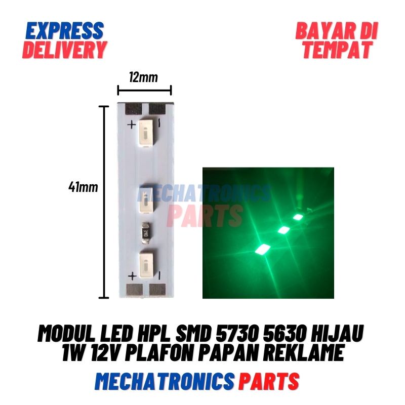 [DSP-9079] MODUL HPL LED 1WATT GREEN HIJAU MODUL SMD 5730 5630 12VOLT PLAFON PAPAN REKLAME