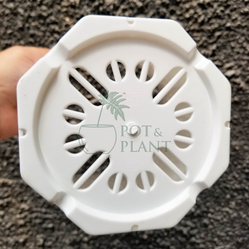 (LUSINAN) Pot Plastik NKT Pagoda 20 cm - PUTIH