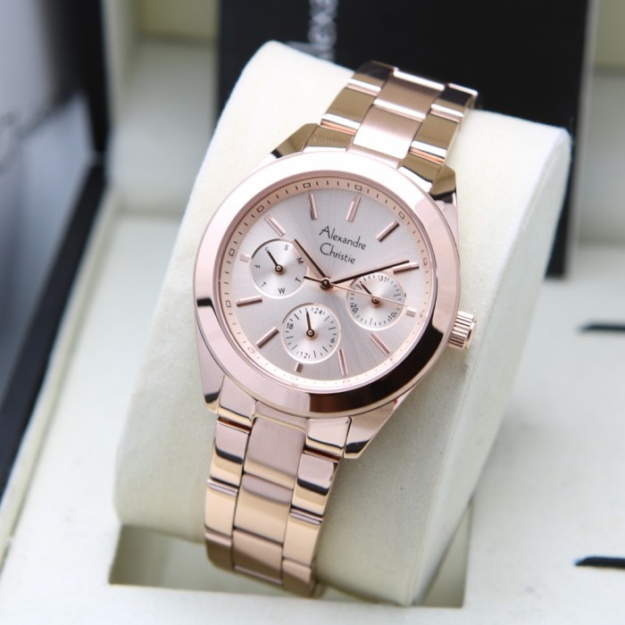 JAM TANGAN ALEXANDRE CHRISTIE AC2950 FULL ROSEGOLD WANITA. ORIGINAL