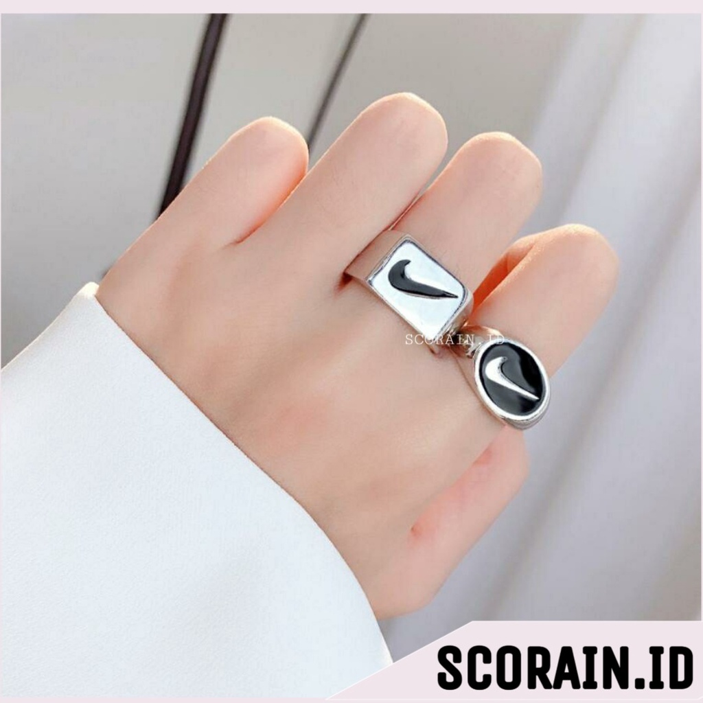 CINCIN NIKESPENCER OVAL PERSEGI | NIKESPENCER RING CEWE COWO COUPLE KEKINIAN | SPORTY RING FASHION | CINICIN KOREA MURAH KEKINIAN