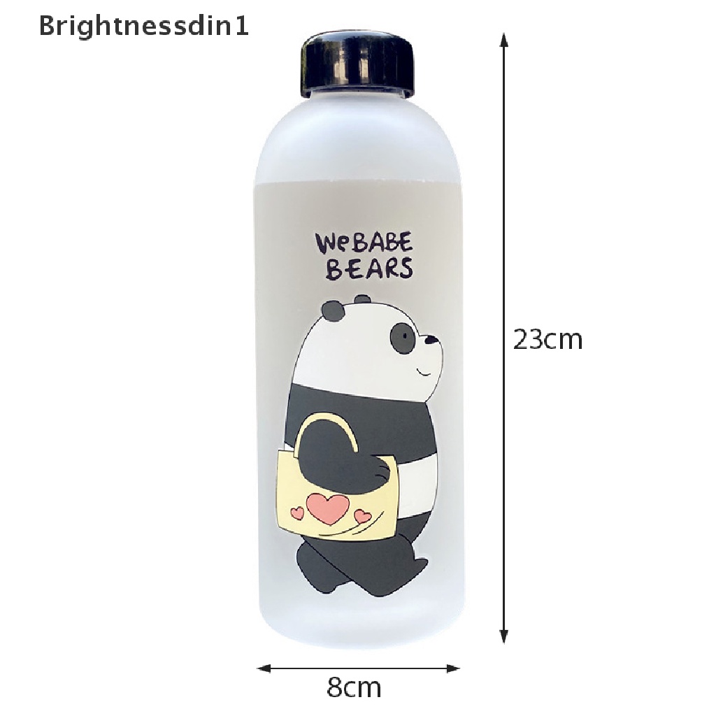 Botol Air Minum Bahan Plastik Buram Transparan Motif Kartun Panda Beruang Kapasitas 1000ml 1 In 1