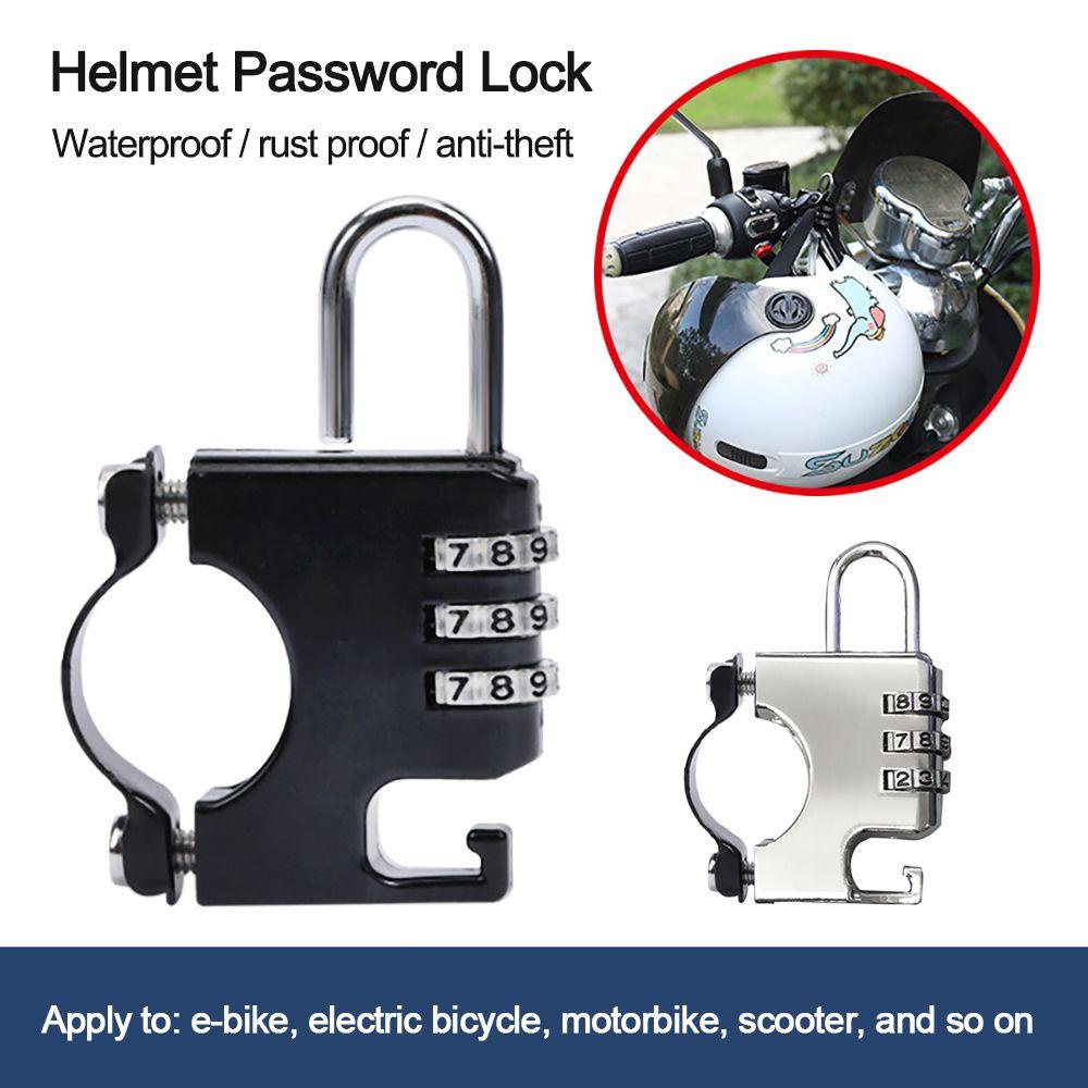 R-FLOWER Helm Password Lock Universal Waterproof Stang Tetap Keamanan Sepeda Listrik