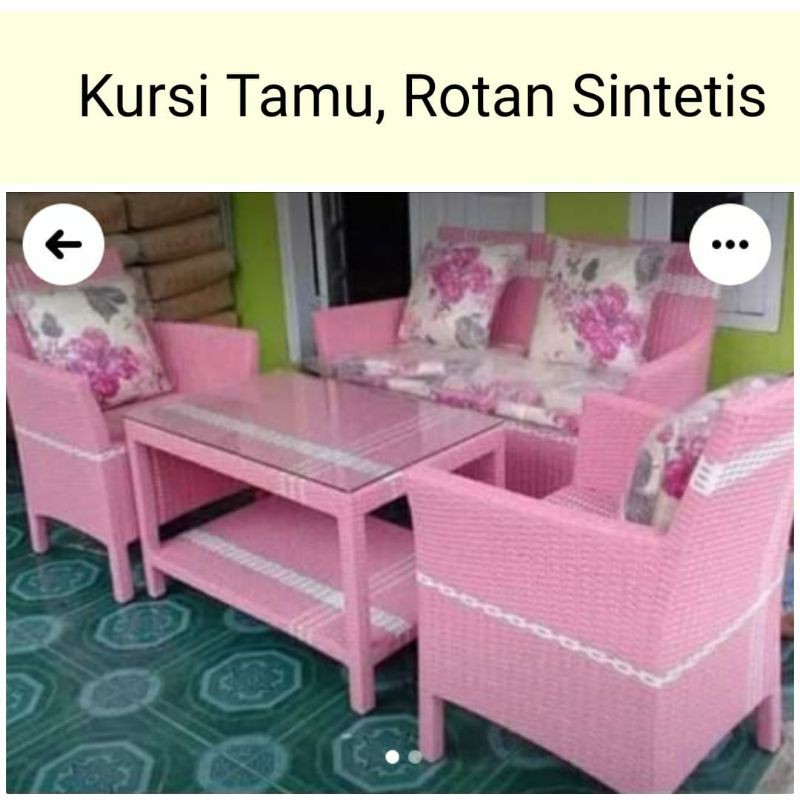 Set Kursi/Meja Tamu Rotan Sintetis Palembang